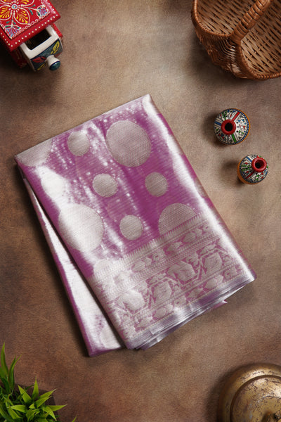 Soft Magenta Semi Tussar Saree
