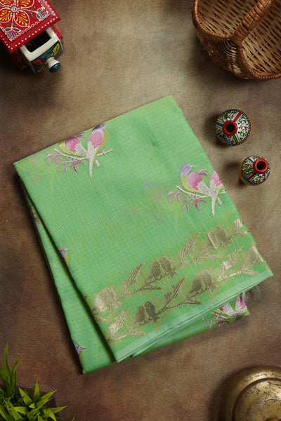 Soft Green Semi Tussar Saree