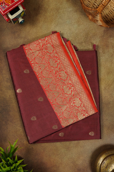 Dark Red Supernet Saree