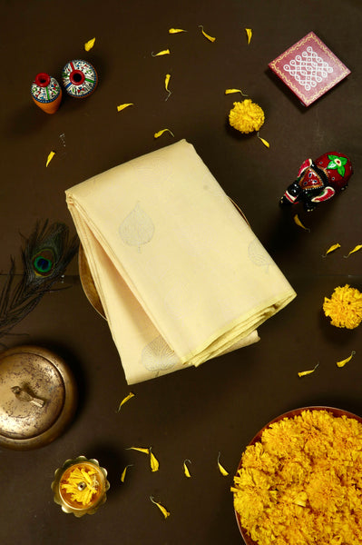 Pastel Yellow Kanchipuram Silk Saree