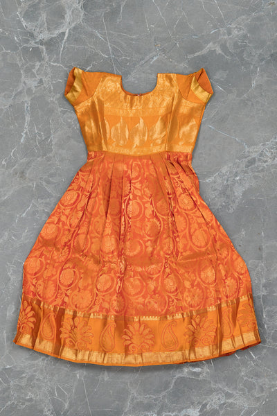 Orange Kids Gown in Silk