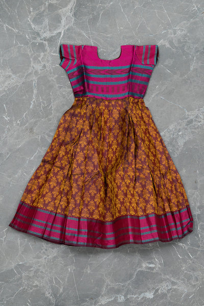 Magenta Kids Gown in Silk