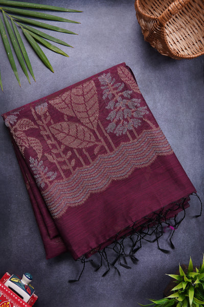 Maroon Organza Saree