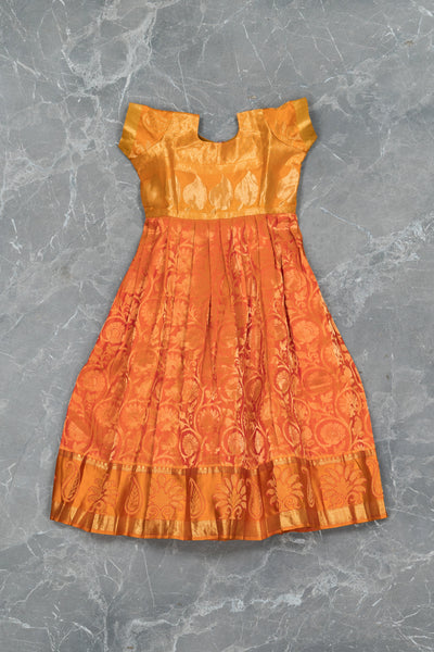 Orange Kids Gown in Silk