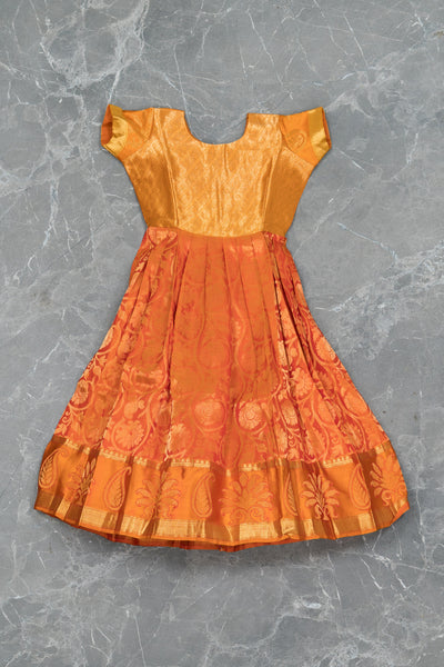 Orange Kids Gown in Silk