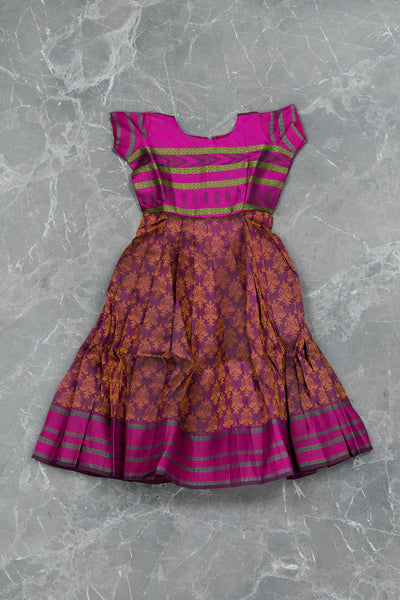 Magenta Kids Gown in Silk