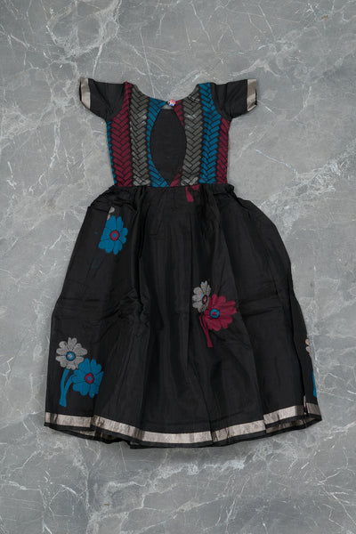 Black Kids Gown in Silk Cotton
