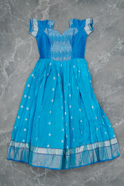 Sky Blue Gown in Silk Cotton