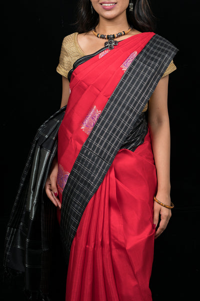 Palam Silks | Red Handloom Kanchipuram Silk Saree