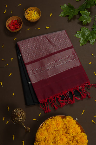 1271202-Palam-Silks-Shop-Online-Black and Red Soft Silk Saree