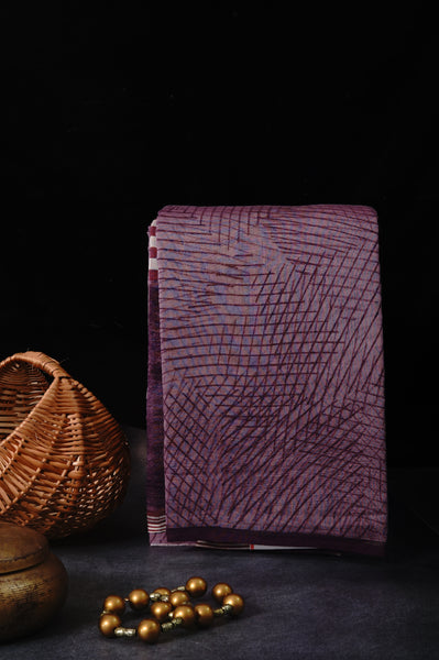 Magenta Chanderi Cotton Saree