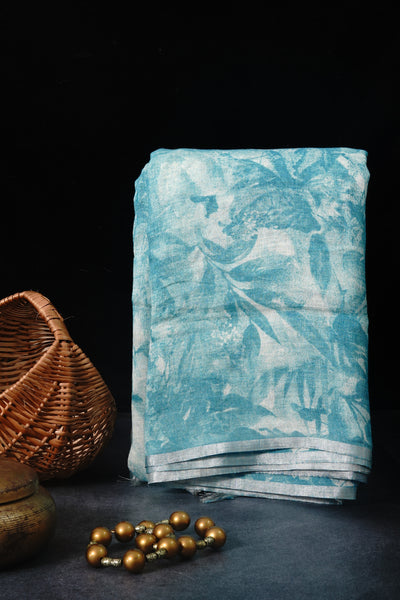 Light Blue Linen Saree