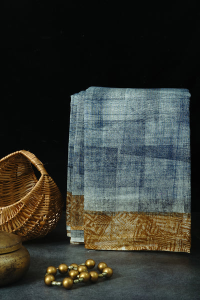 Blue Chanderi Cotton Saree