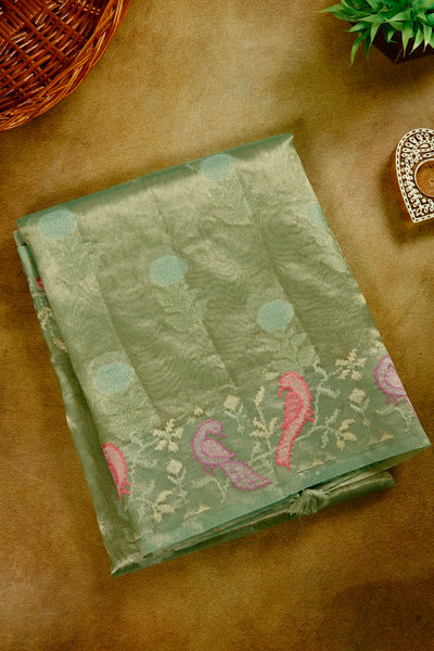 1278210-Palam-Silks-Shop-Online-Green Semi Tussar Saree