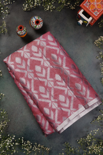 Light Blush Pink Semi Silk Cotton Saree