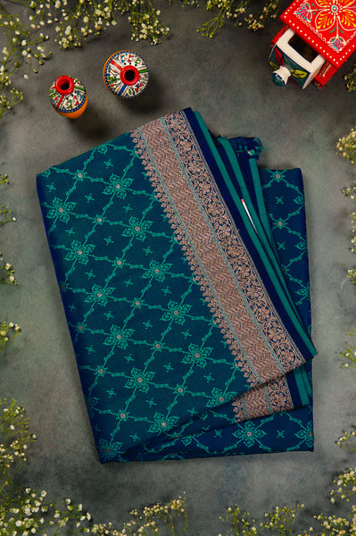 Dark Green Semi Tussar Saree