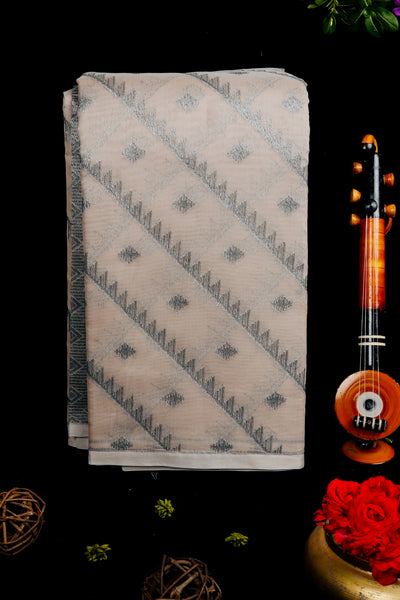 Cream Semi Silk Cotton Saree