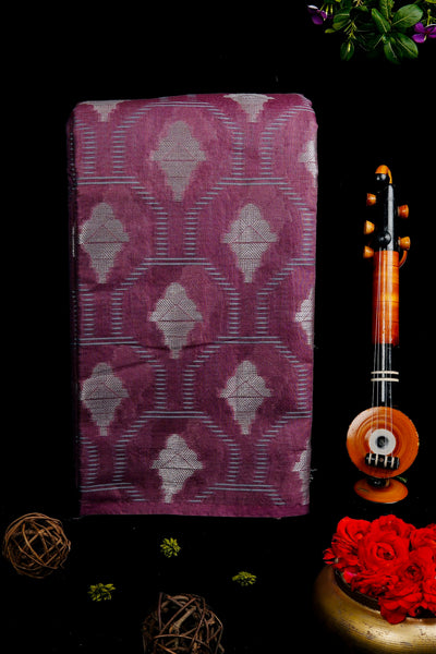 Dull Magenta Semi Silk Cotton Saree