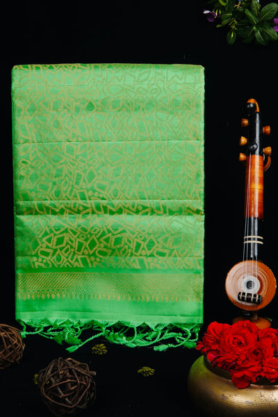 Parrot Green Soft Silk Saree