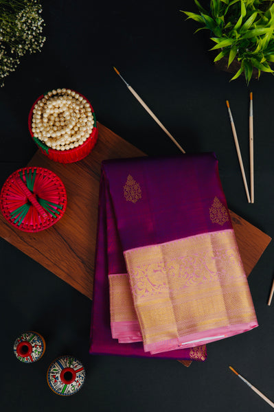Purple Kanchipuram Silk Saree