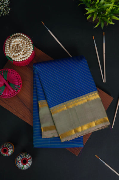 Cobalt Blue Kanchipuram Silk Saree