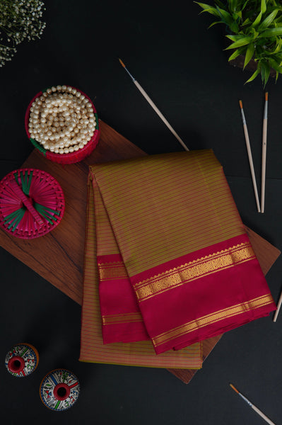 Copper Brown Kanchipuram Silk Saree