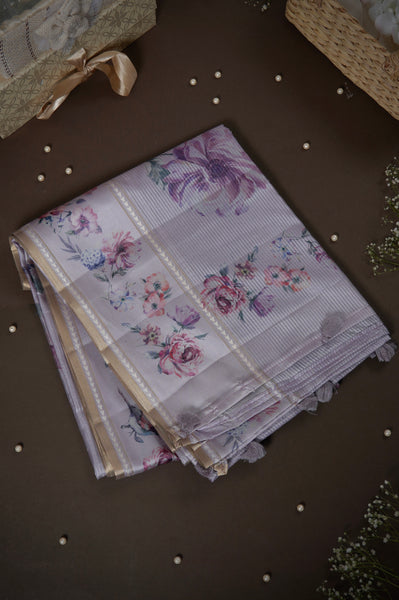 Soft Pink Semi Tussar Saree