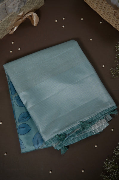 Pale Blue Semi Tussar Saree