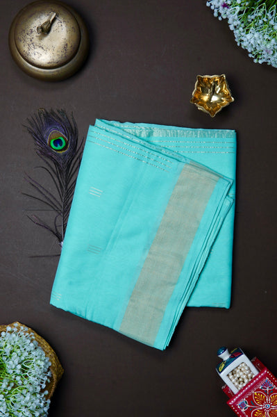 1270140-Palam-Silks-Shop-Online-Turquoise Cotton Saree