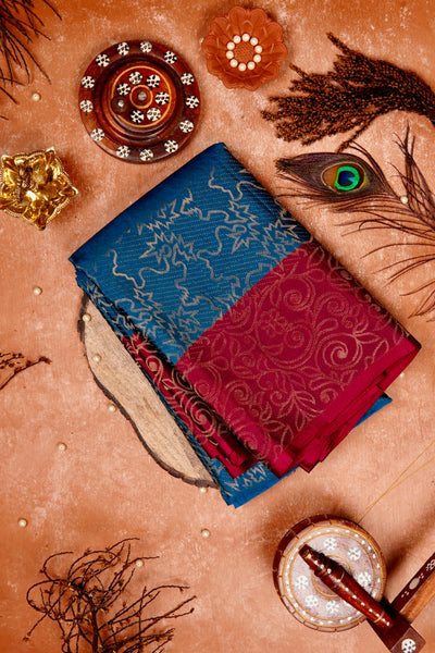 Marine Blue Soft Silk Saree