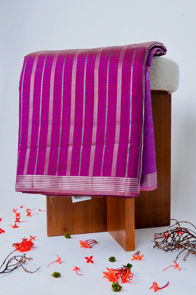 Ripe Plum Semi Tussar Saree