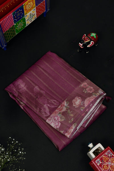 Deep Magenta Semi Tussar Saree