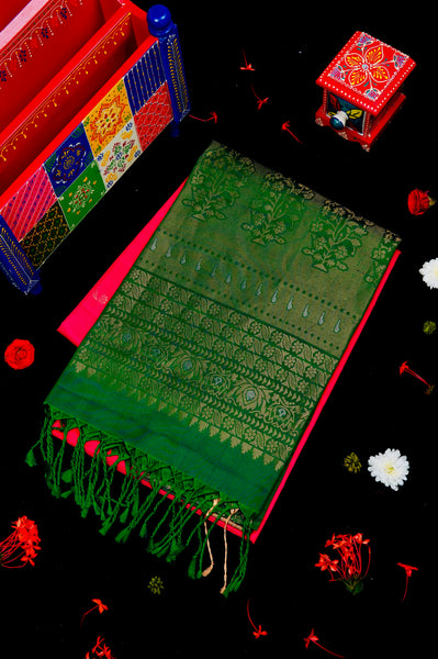 Rose Red Soft Silk Saree