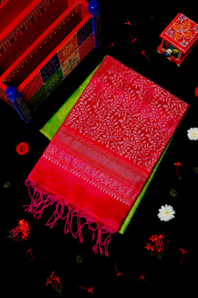 Leaf Green Soft Silk Saree