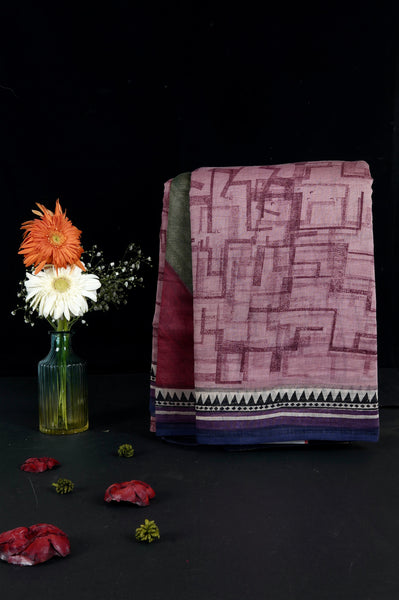 Light Pink Chanderi Silk Saree