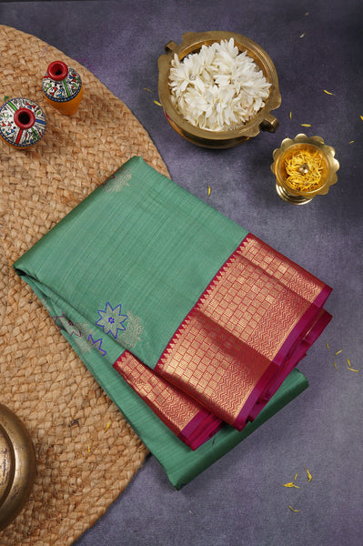 Mint Green Kanchipuram Silk Saree