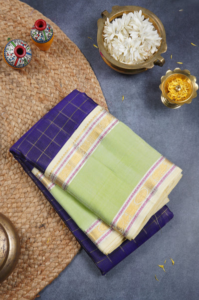 Dark Blue Kanchipuram Silk Saree