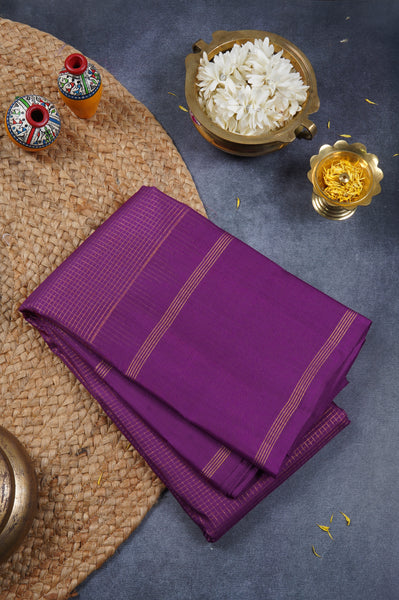 Deep Magenta Purple Kanchipuram Silk Saree