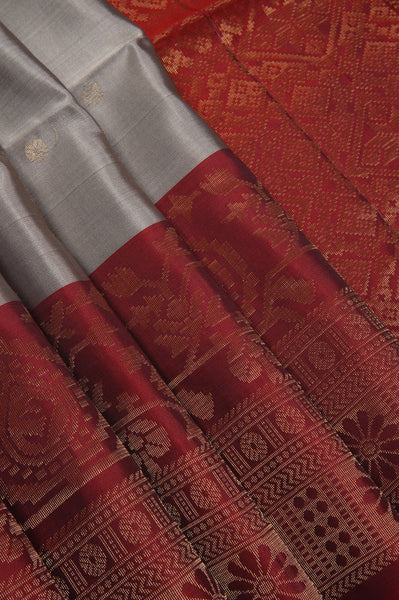 Elephant Grey Soft Silk Saree