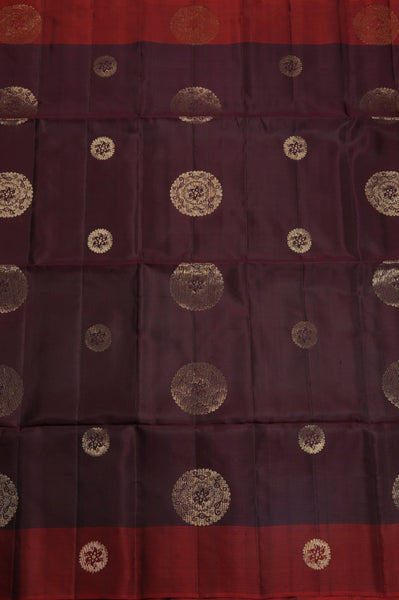 Brown and Maroon Soft Silk Saree