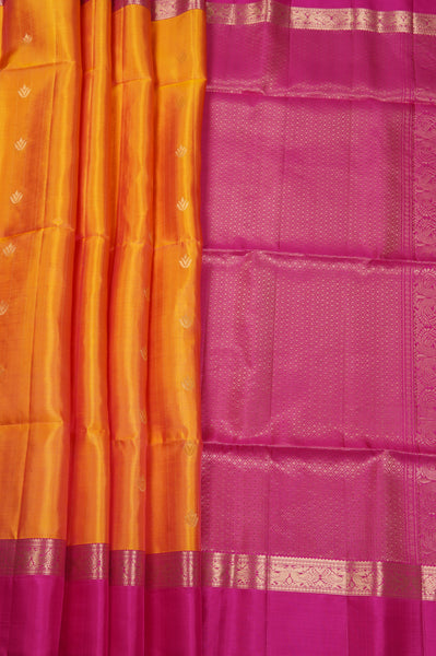 Golden Orange Soft Silk Saree