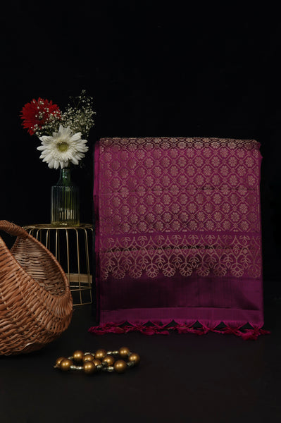 Black and Pink Soft Silk Saree