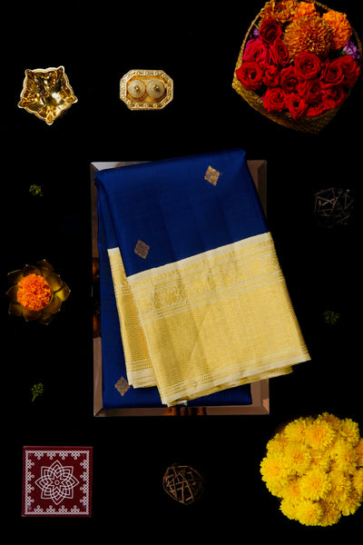 Midnight Blue Kanchipuram Silk Saree