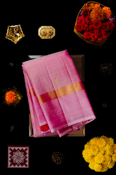 Light Pink Kanchipuram Silk Saree