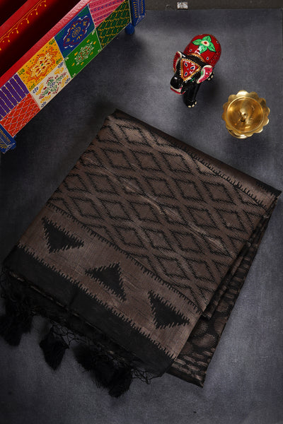 1272121-Palam-Silks-Shop-Online-Black Semi Tussar Saree