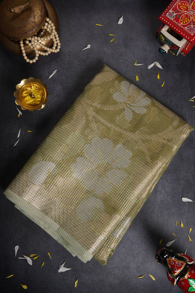 1261847-Palam-Silks-Shop-Online-Light Olive Green Semi Tussar Saree