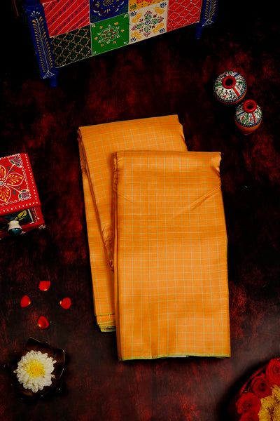 Cantaloupe Orange Kanchipuram Saree