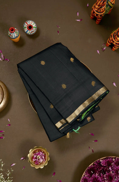 Black Kanchipuram Silk Saree