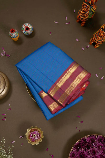 Cobalt Blue Kanchipuram Silk Saree