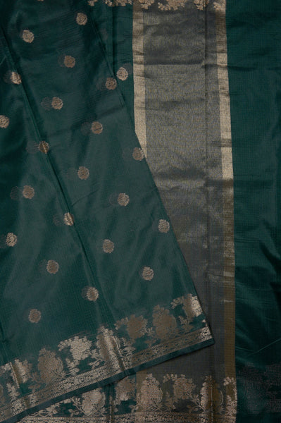 1268292-Palam-Silks-Shop-Online-Pine Green Supernet Saree